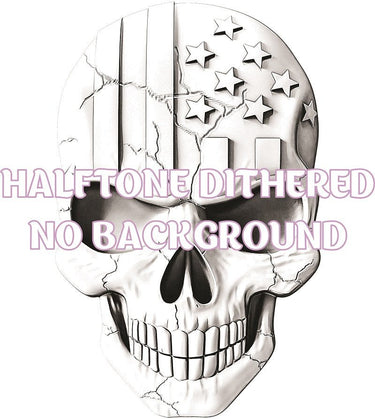 AMERICAN SKULL 3d illusion & laser - ready file 3DWave.us